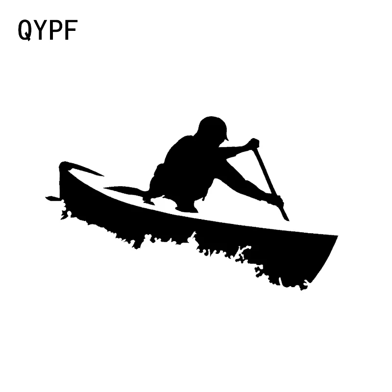 QYPF 14.6*8.7CM Lovely Canoes Decor Car Sticker Black/Silver Accessories Vinyl C16-1141 | Автомобили и мотоциклы