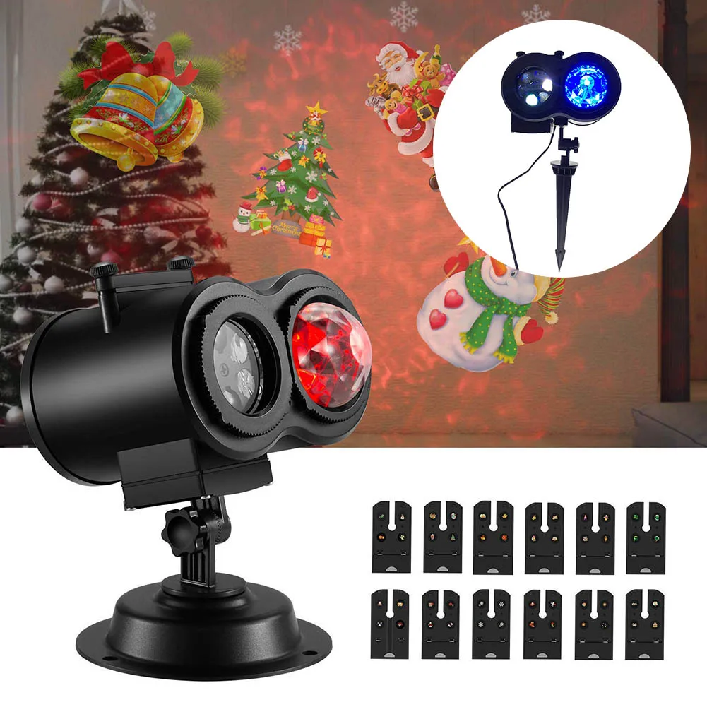 

Projector Light Ripple Ocean Light with 12 Slides Pattern Waterproof for Christmas Halloween Party CLH@8