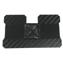 2mm épaisseur 2 plaques en fiber de carbone titulaire de la carte avec tissu bande de l’argent en cuir fixation 17mm profonde facile à prendre les cartes