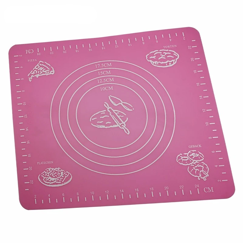 Aomily Silicone Dough Mat Bakeware 29*26cm Pastry Oven Pasta Tool Baking Sheet Tray Liner Mat Cake Pad Non-stick with Scale