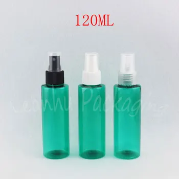 

120ML Green Plastic Bottle With Spray Pump , 120CC Toner / Water Packaging Bottle , Empty Cosmetic Container ( 50 PC/Lot )