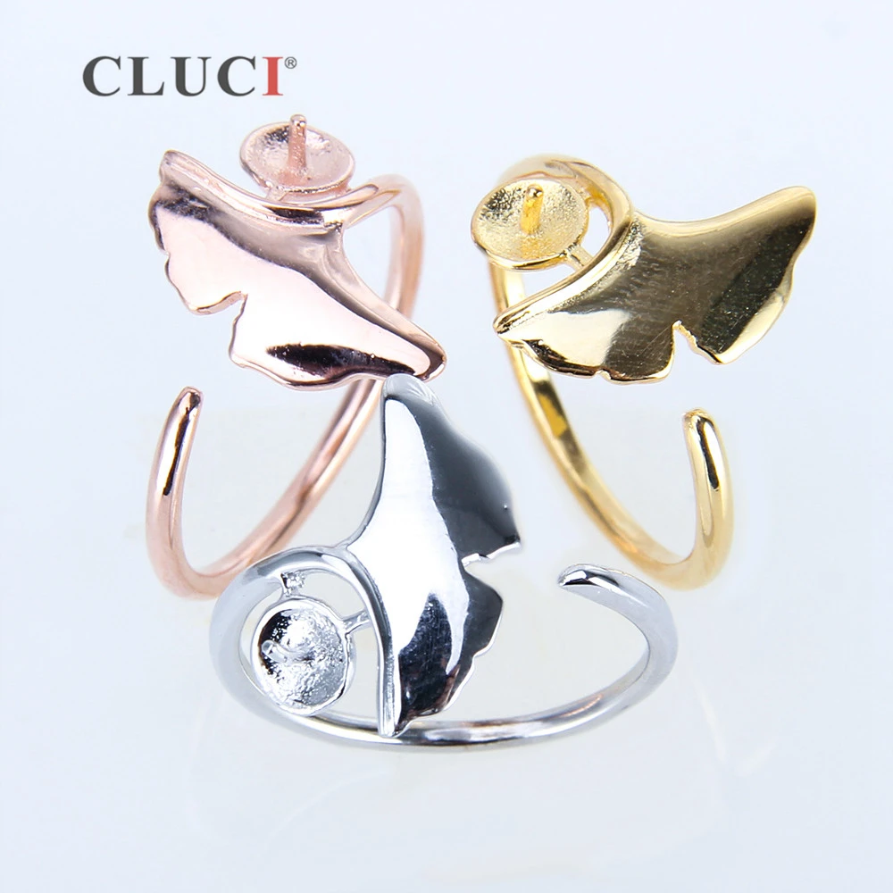 

CLUCI 3pcs Silver 925 Round Open Flower Ring Women Jewelry for Anniversary 925 Sterling Silver Adjustable Open Ring Setting