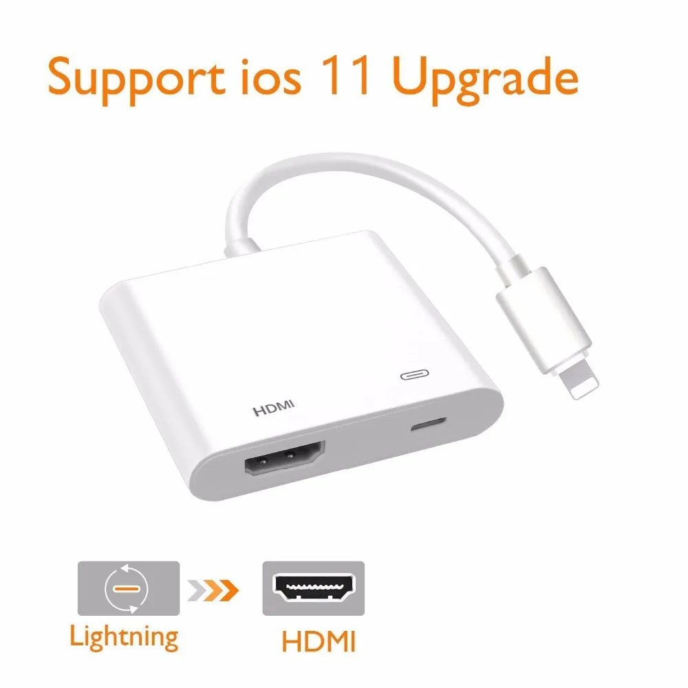 2 шт. HDMI адаптер и HDMI кабель для iPhone 6 7 8 X XS XR iPad HDMI 1080 P HD AV/ТВ конвертер Поддержка iOS 12 для Lightning charge