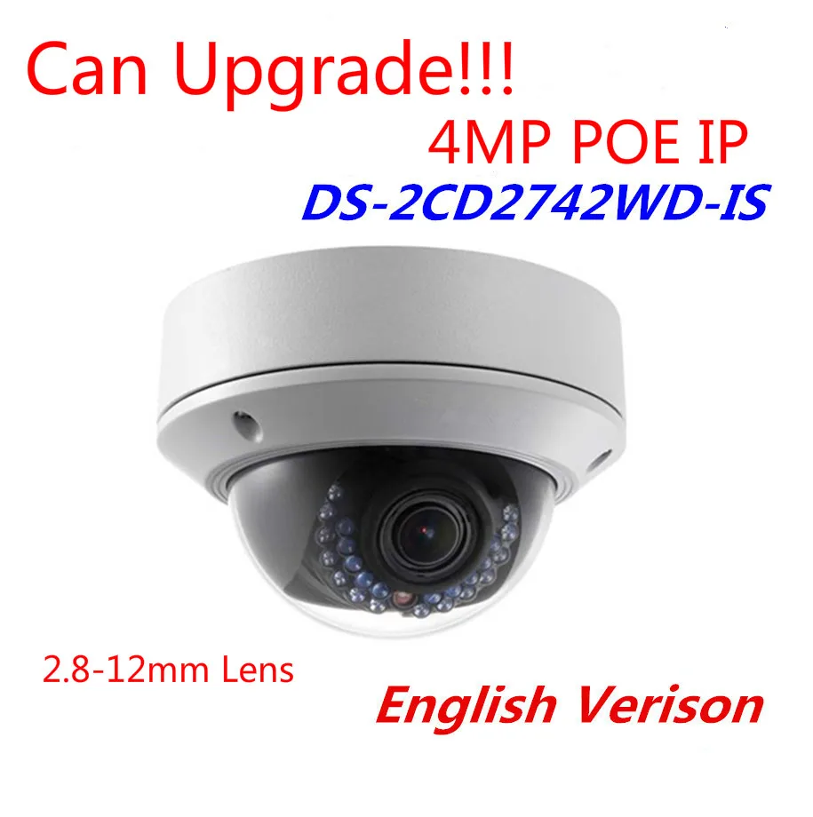 HK IP Camera DS-2CD2742FWD-IS 4MP HD1080p IR Dome Network Camera Hiwatch POE cctv camera 2.8-12mm Audio WDR IP Camera