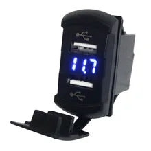 Синий 2 в 1 вольтметр измеритель напряжения Вольтметр+ двойной usb порты зарядное устройство разъем для автозапчастей, ARB Carling кулисный переключатель