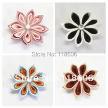 50 шт. заколки для волос ручной работы в виде цветка канзаши, значок, катушка для волос, цветок без зажима