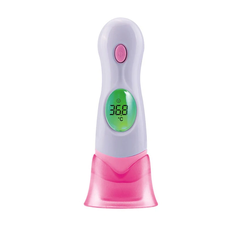 Детский Бесконтактный инфракрасный термометр взрослый ребенок лоб ухо цифровой электронный термометр дети температура измерительный инструмент - Цвет: pink