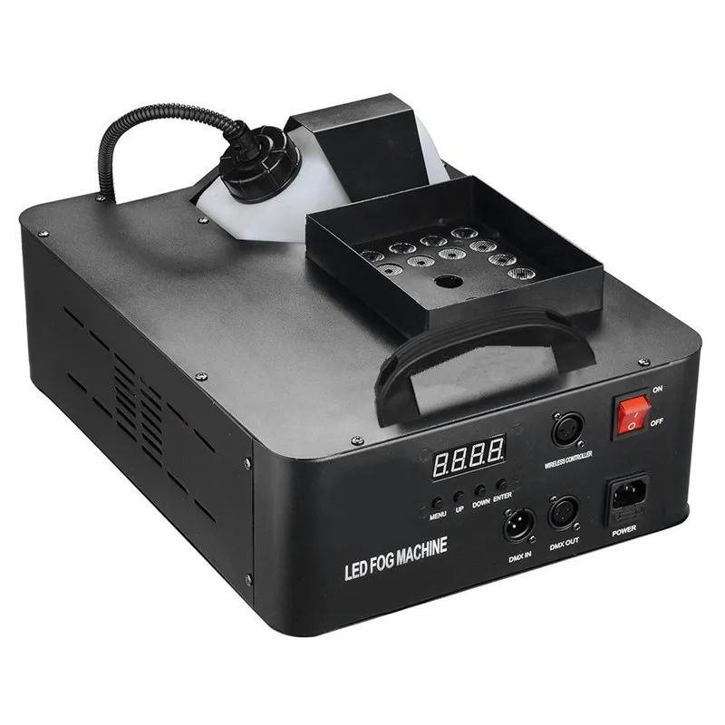 1500W Fog Machine With 24X9W RGB 3in1 LED Lights/DMX512 Remote Control Pyro Vertical Smoke Machine/Professional Stage DJ Fogger