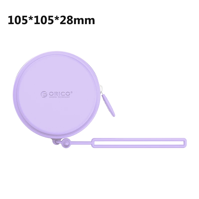 ORICO Портативный мини-чехол для хранения силиконовый чехол для наушников Сладкая коробка макарон защищенный Кошелек для монет для USB кабелей SD TF карт - Цвет: SG-RB1 Purple