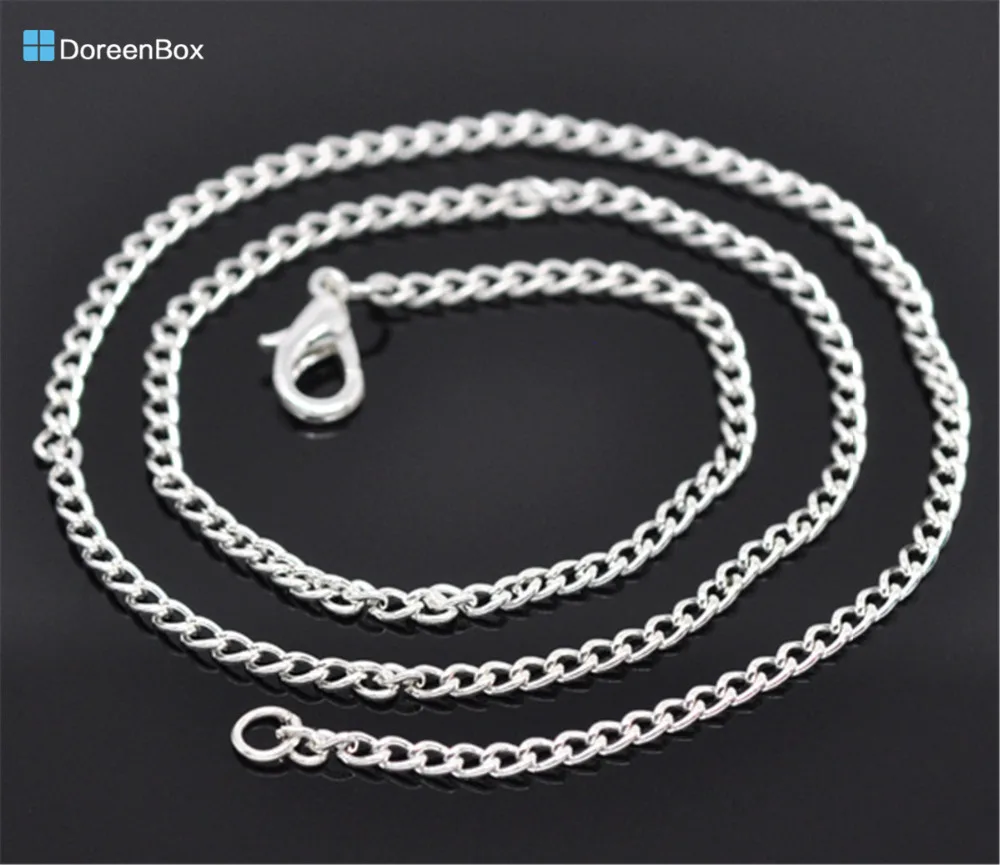 

Doreen Box hot- 12 Silver color Link Chain Necklaces 2x3mm 18" (B14102)