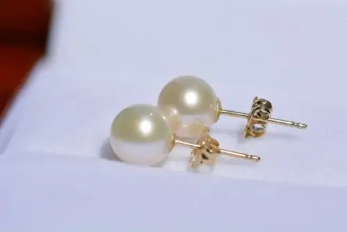 

Free Shipping >>>> Perfect Round 8-9 MM AAA+ WHITE SOUTH SEA PEARLS EARRING 14K GOLD