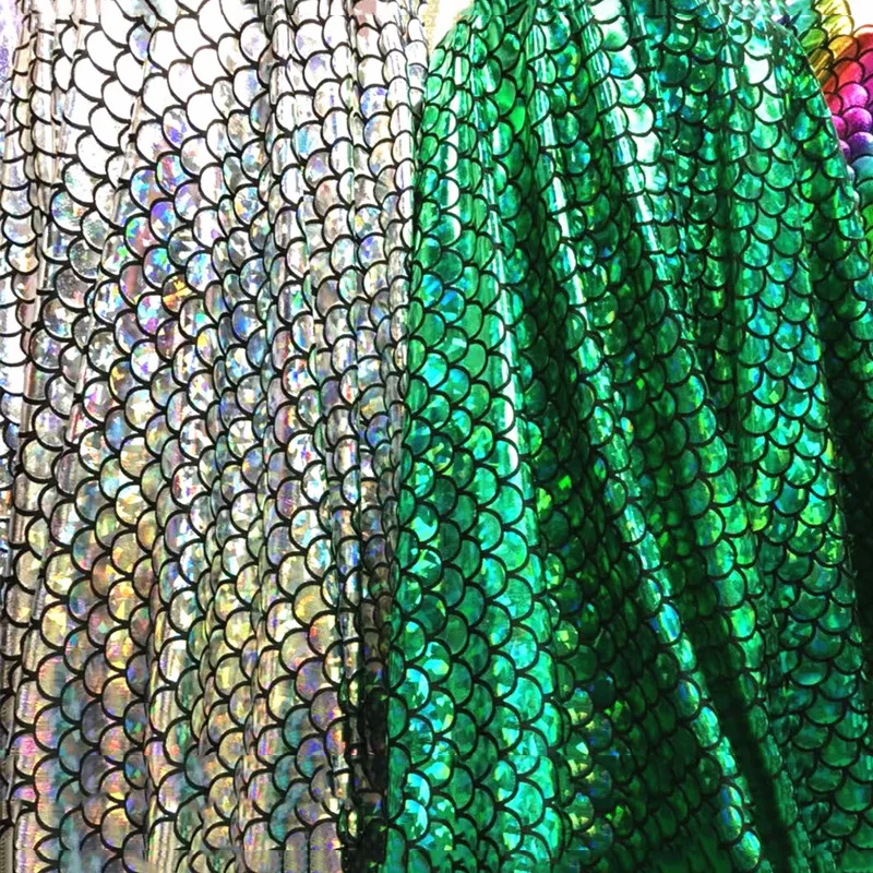Meetee 50/100 см Ширина 150 см с позолоченном тиснением в виде рыбьей чешуи ткань спандекс для сцены платье Женская одежда деко изделия для шитья аксессуар