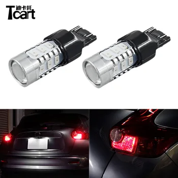 

Tcart 2pcs Car LED White Rear Backup Lights 7443 Auto Red Stop Brake Lamps Bulbs For Nissan Juke F15 2011 2012 2013 2014 2015