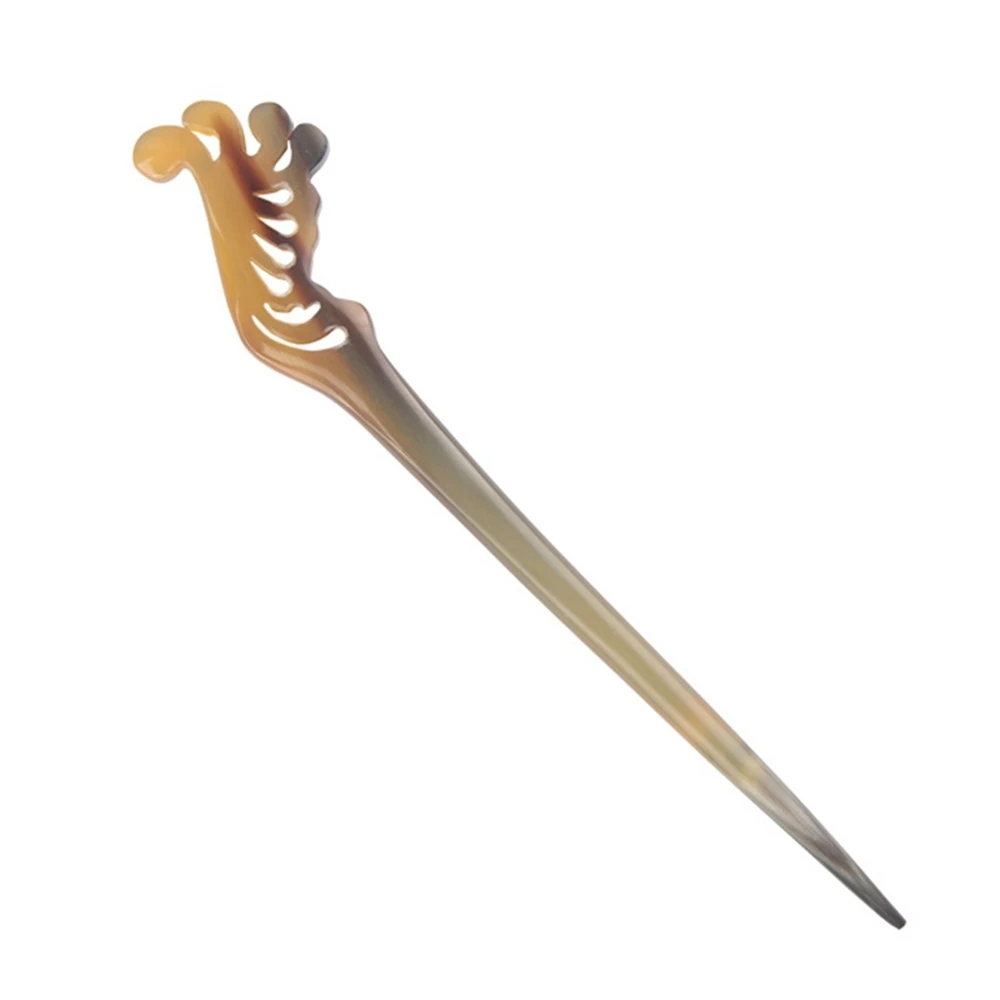 

Handmade Hair Ornaments Yellow Horns Hair pin Hand Polished Female Hair Fork 16-20CM Hairpins Stick Hair Clips Accessories.