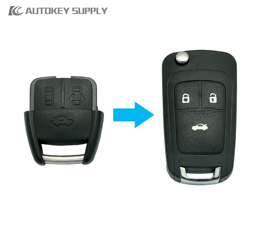 

Car-styling for Modified Chevrolet 3 Button Remote Flip Key + Double program (293/300) for car key AKBPCP075