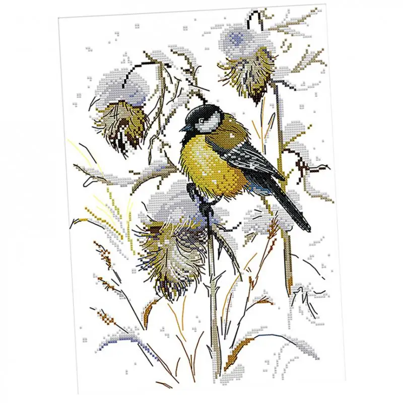 Animals Birds Stamped Cross Stitch Kits for Adults Beginners 11CT 14CT Counted Dimensions Embroidery Needlework ( 2 Size )