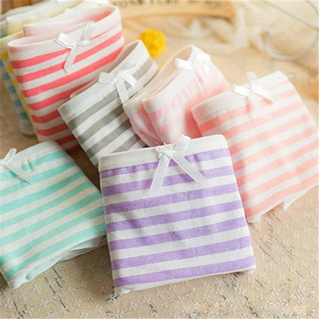 

Women's Summer Navy Style Striped Lovely Bowknot Decor Underwear Panties Briefs