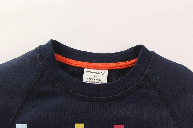 Letter Printing Children Boys Autumn Cotton T-shirt Clothing For 2016 New Jumpingbaby Brand Kids Teenage Full Sleeve Sweatshirt 08