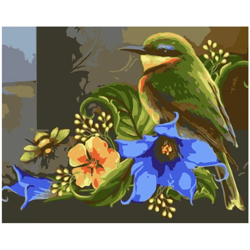 Картина по номерам DIY Прямая поставка 40x50 50x65 см Morning glory and bird Animal холст свадебное