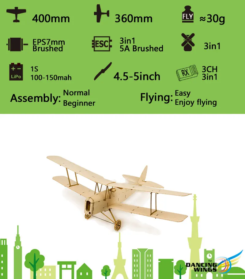 Balsawood RC Самолет мини-Тигр моли игрушечный самолет модель ультра-микро Крытый самолет матовый версия комплект только K10