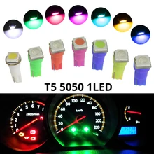 20 шт. W3W W1.2W T5 W2X2.6d 5050 SMD СВЕТОДИОДНЫЙ Автомобильный панель приборной панели лампа Авто приборной панели индикатор потепления Клин светильник лампа DC12V