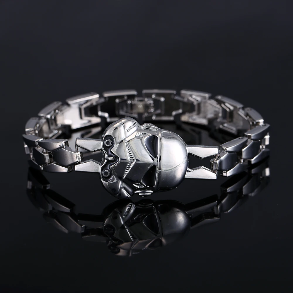 

Hot Movie Star Wars Silver Alloy Bracelet Stormtrooper Mask Metal Bangle cosplay jewelry can dropshipping YS10589