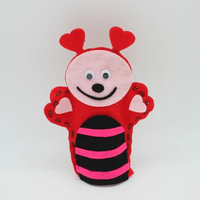 3 шт./Партия. DIY войлочные Животные Куклы для театра марионеток наборы для ремесла ткань ремесла Ранние развивающие игрушки творческие игрушки семья забавная игрушка для детского сада - Цвет: Red bee