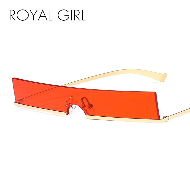 

ROYAL GIRL Rimless Vintage Square Sunglasses Women Brand Designer Small Square Eyewear Retro Gradient Oculos UV400 Goggles ss561
