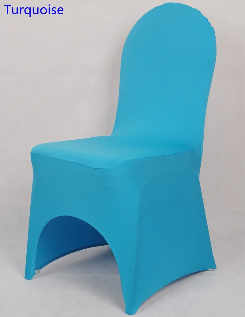 Универсальный чехол для стула из лайкры для свадебного украшения, чехол для стула из спандекса для продажи, банкетные стулья, Открытый спереди, низкая цена - Цвет: TURQUOISE