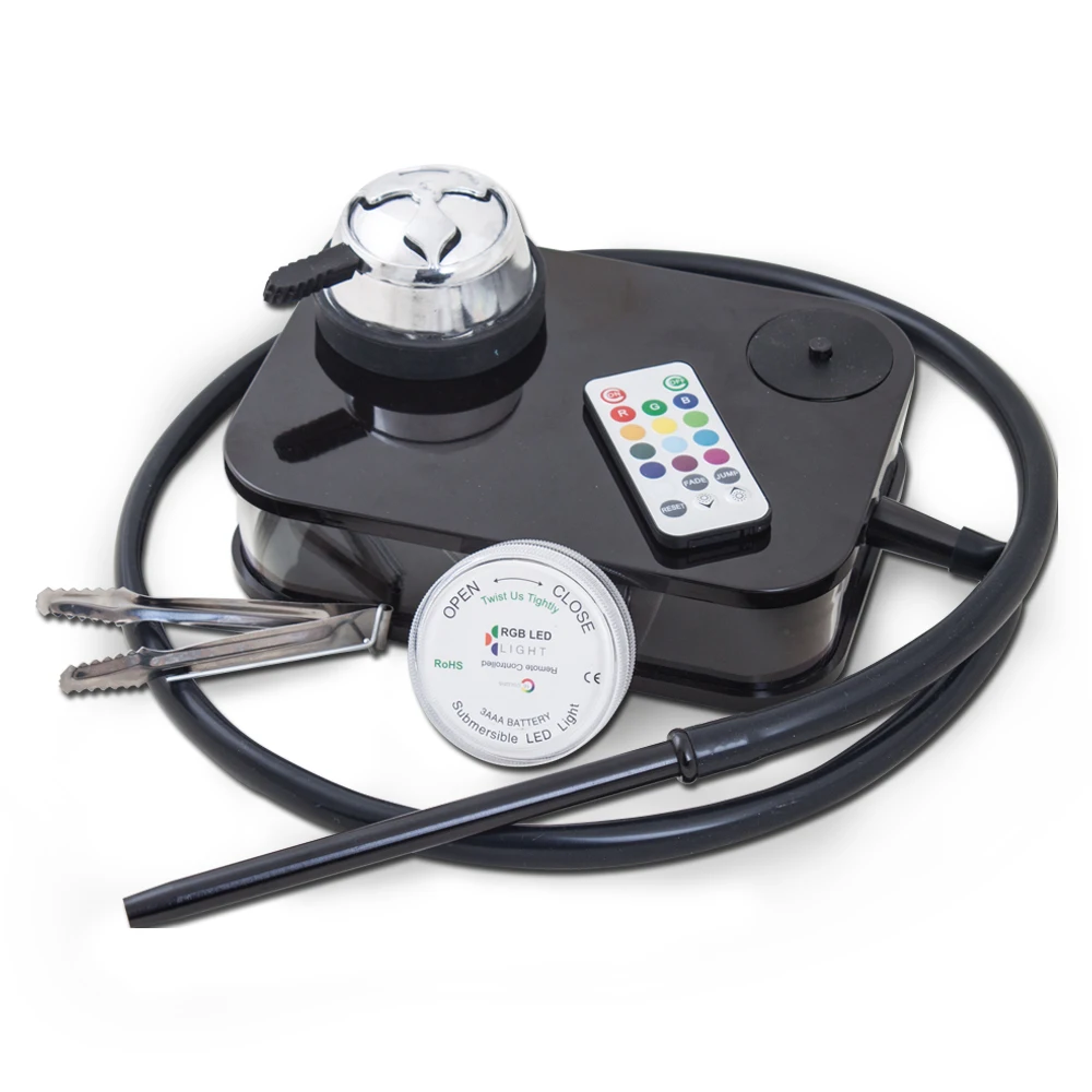 Acrylic Hookah Shisha Set with LED Light Hookahs Hose Bowl Charcoal