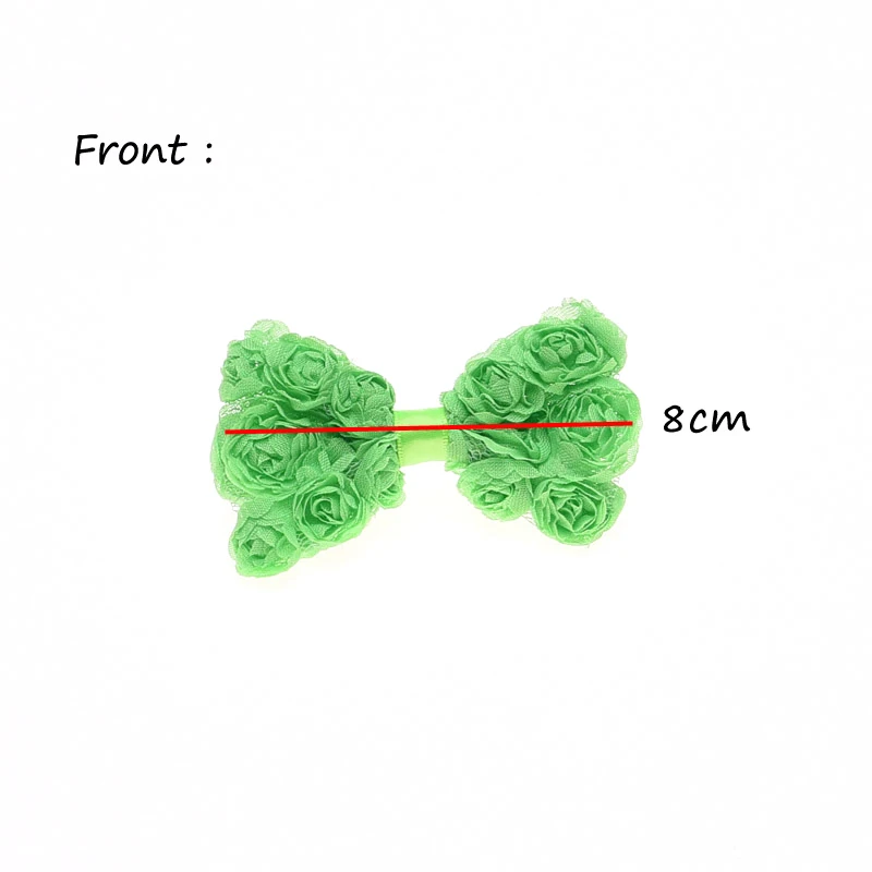 7 шт. бантик из розочек аксессуары для волос триплекс ряд шифоновая Роза бант Твердые волосы бантики для волос цветок аксессуары без зажимов
