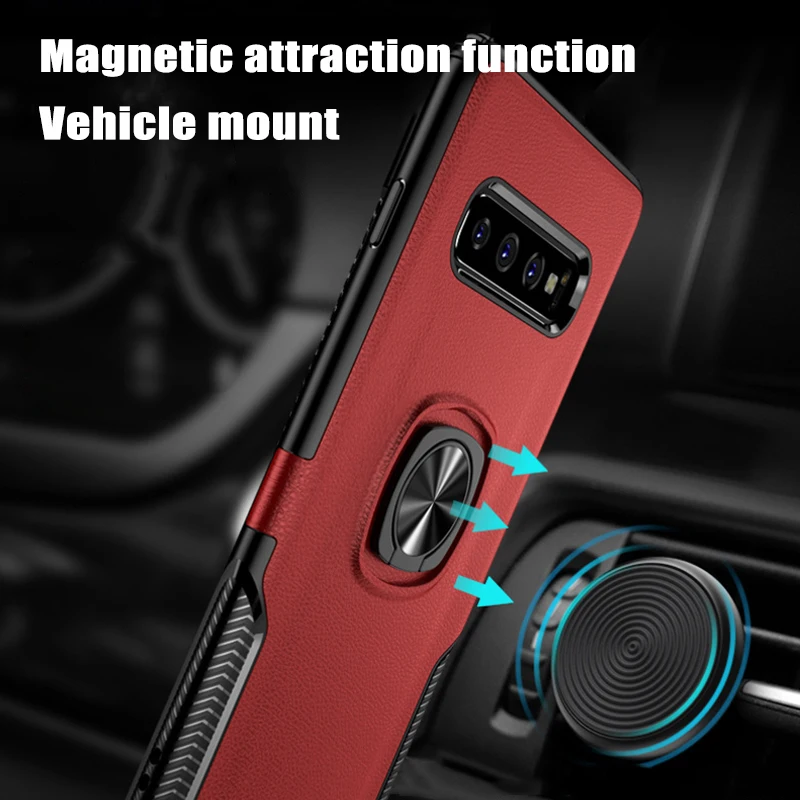 

Metal Ring Case For Samsung A5 A7 A9 2018 Luxury Armor Finger Ring Shockproof Cases For Samsung A8 plus 2018 a9 Pro 2018
