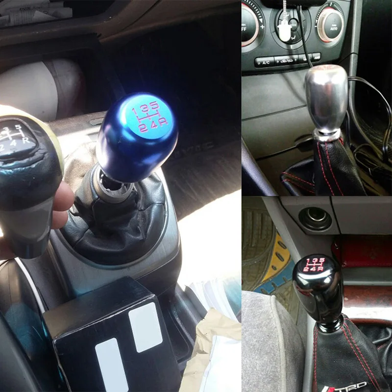 

Car Manual Gear Knob Shifter Stick Shift 5 Speed JDM Universal Racing Aluminum TD326