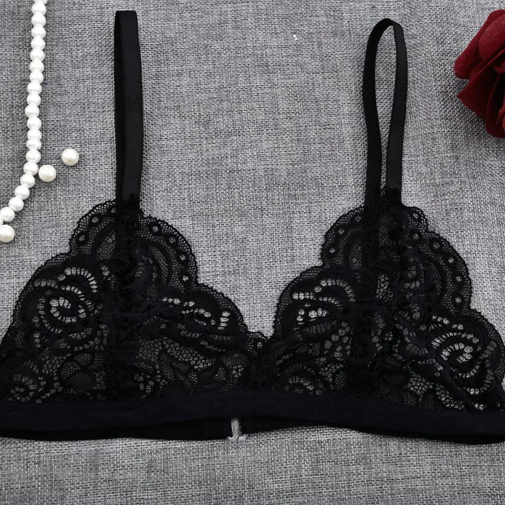 Sexy Bra Floral Lace Wire Bra Bustier Sheer Top Seamless Bralette