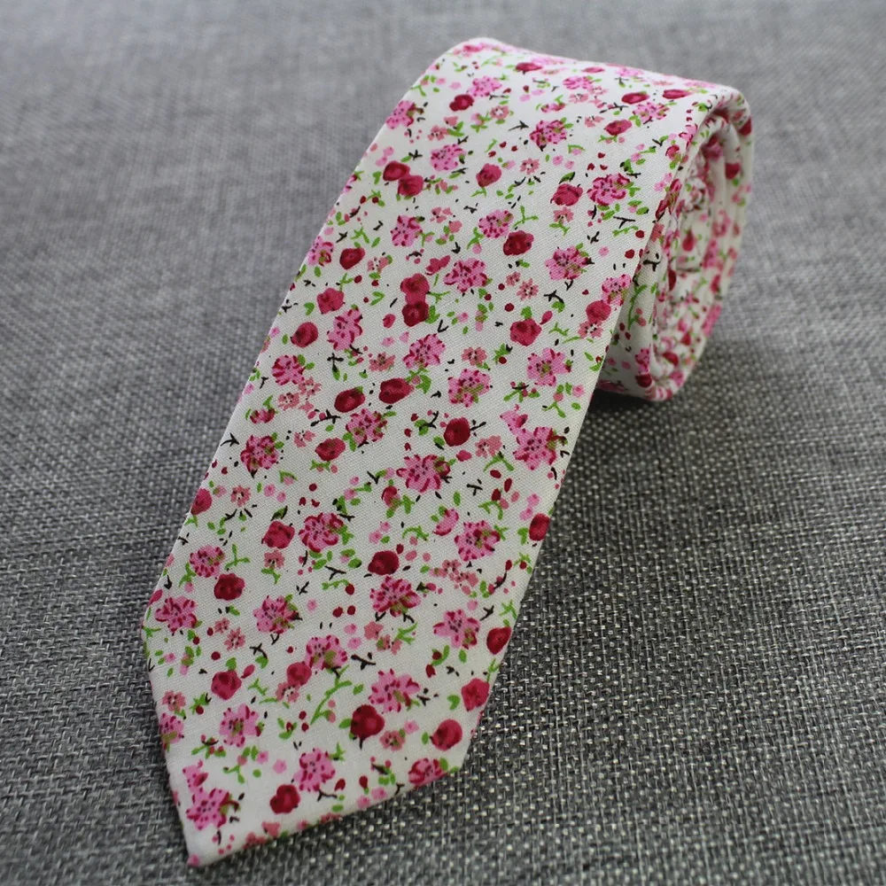 RBOCOTT ретро цветочные галстуки Пейсли галстук 6 см хлопок Галстуки для мужчин модные повседневные тонкие галстуки Узкие галстуки для свадьба вечерние костюмы