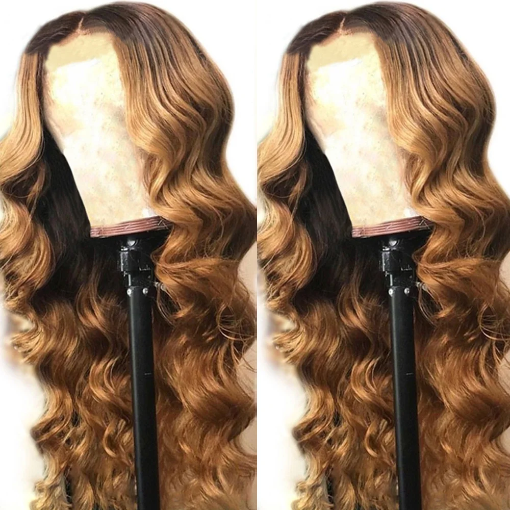 Pelucas de cabello humano con encaje Frontal everseky 1b 27 Ombre Blonde 13x6 \\ 13x3 para mujer 360 Frontal con encaje pelucas pelo Remy brasileño de la onda del cuerpo