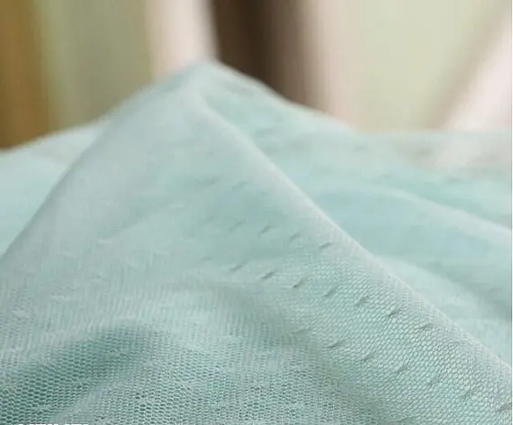 

light blue mesh Lace Fabrics, dots Gauze , Mesh lace, netting lace with polka dots. tulle lace fabric, MF196