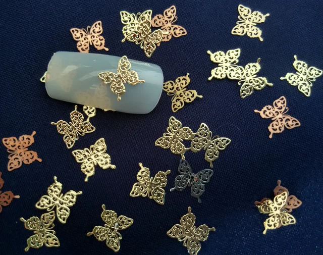10pcs lot new ultra thin nail metal sheets butterfly soft copper soft metal sheets