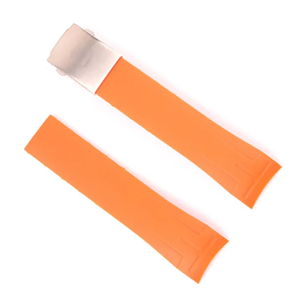Спортивный силиконовый резиновый ремешок для часов 22 мм 23 мм 24 мм для 1853 Кутюрье T035207 T035, ремешок для наручных часов, водонепроницаемый браслет - Цвет ремешка: Orange-silver