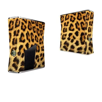 

leopard print 401 Vinyl Skin Sticker Protector for Microsoft Xbox 360 Slim and 2 controller skins Stickers for XBOX360 SLIM