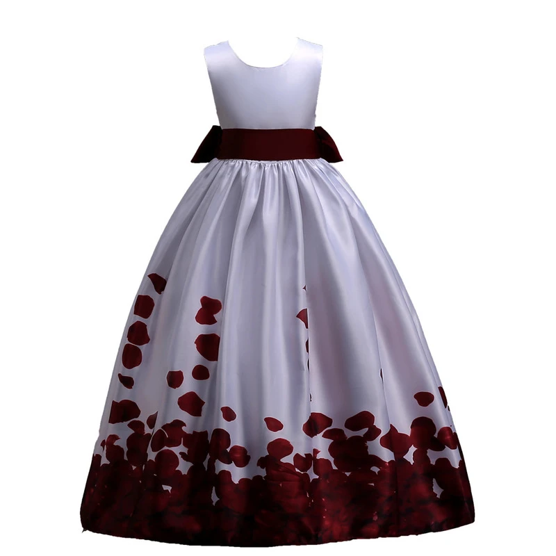 Europeo y americano de la ropa de niños de la flor impresión vestidos niñas lazo grande Piano traje de la ropa GDR502|Vestidos| - AliExpress