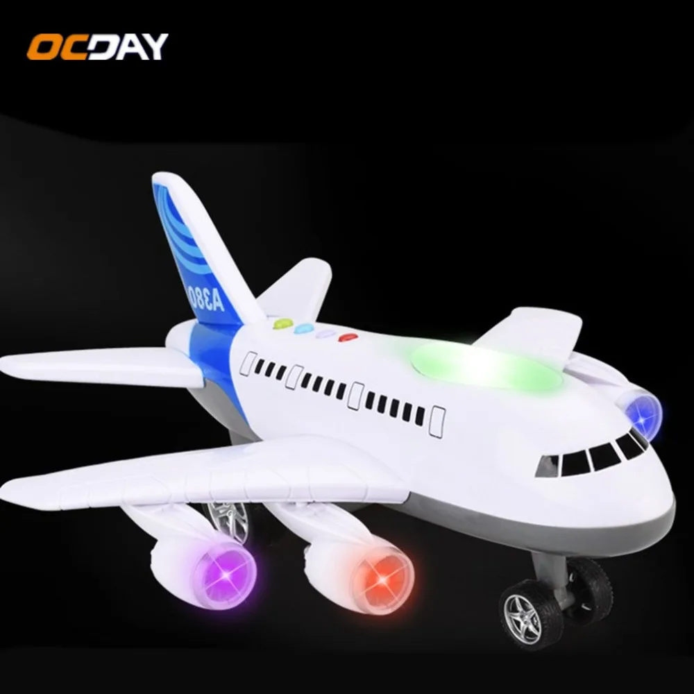 Электрический самолет модель игрушки движущиеся мигающие светодиодный звуки детские игрушки самолеты детские Airbus музыкальная игрушка