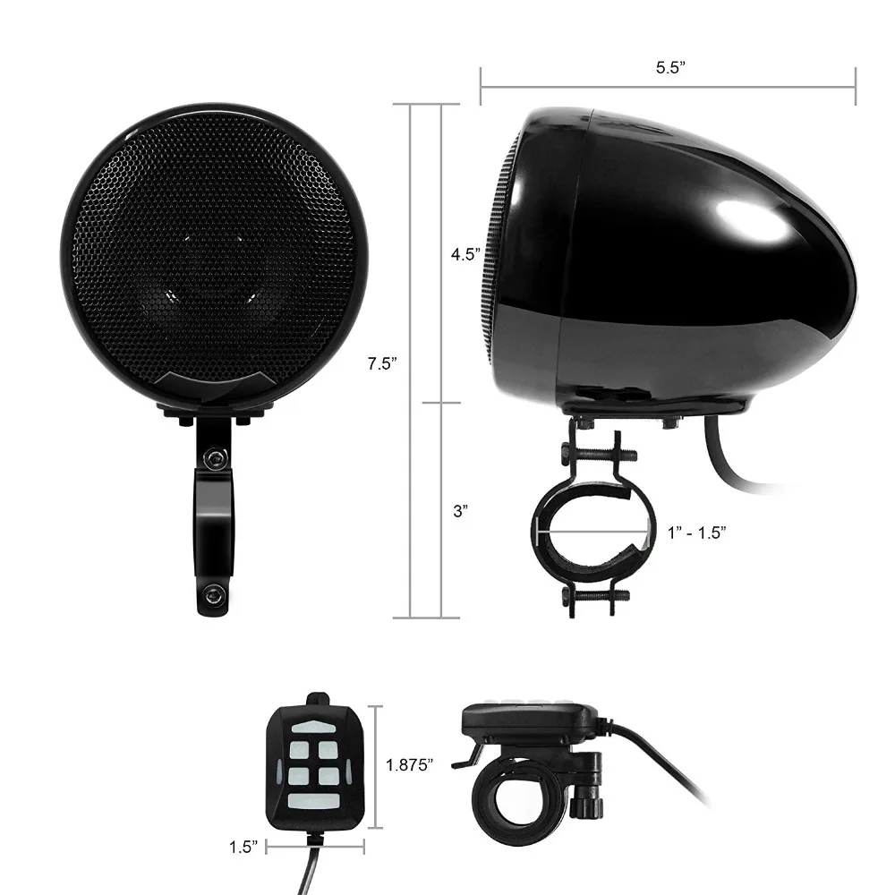 MotoQueen SPK400A 4 канала 5 дюйма мотоцикл bluetooth динамики 1200 W усилитель стерео аудио