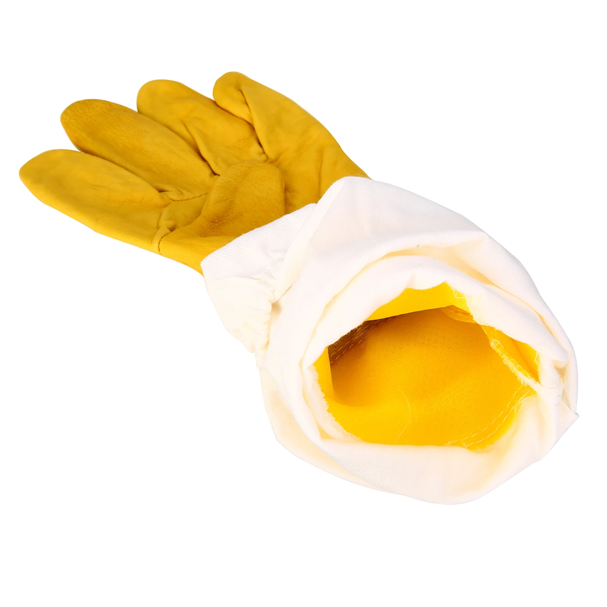 1 Pair Beekeeping Gloves Size XL Goatskin Bee Keeping with Vented Beekeeper Long Sleeves Mesh Fabric Sleeve Anti-bee Gloves