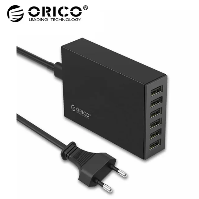 Best Offers Desktop Mobile Phone Charger Adapter,ORICO 6 Port 5V2.4A 50W for iPhone iPad iPod Samsung Xiaomi more Mobile Devices Tablets/PC