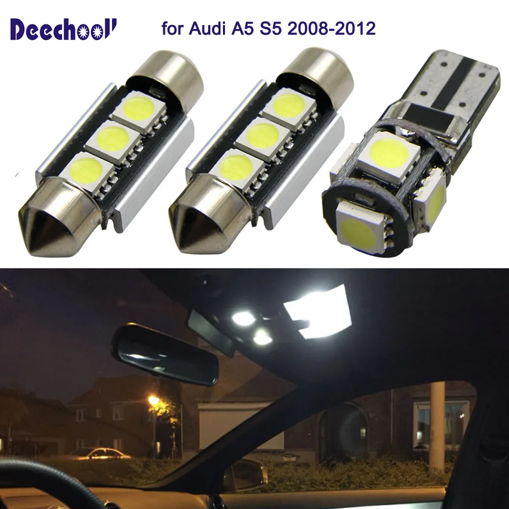 

deechooll 19x Car LED Light for Audi A5 S5 B8 2008-2013,White Interior Lights K Bulb for Audi A5 S8 Quattro 08-13 Dome Light