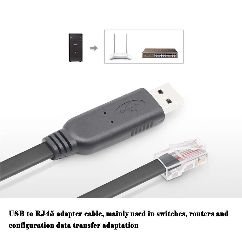 

HIPERDEAL 1.8M USB To RJ45 Console Cable With FTDI Chip For Chip Ethernet LAN Network Adapter Cable JANN11