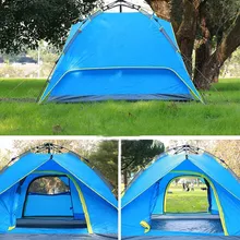 Открытый 3-4 человек водонепроницаемый кемпинг палатка двойной слой семья Пешие прогулки Автоматический мгновенный