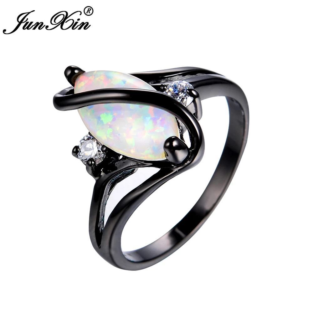 2019 New Opal Ring Round Opal White Stone Hand Jewelry Fashion Jewelry Ring Valentines Day Gifts for Girlfriend Boyfriend