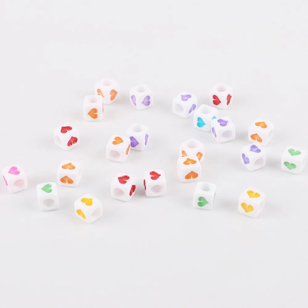 100pcs 6mm Mixed Square Alphabet Letter Beads Charms Bracelet Necklace For DIY Jewelry Making Clothing Decor Accessories